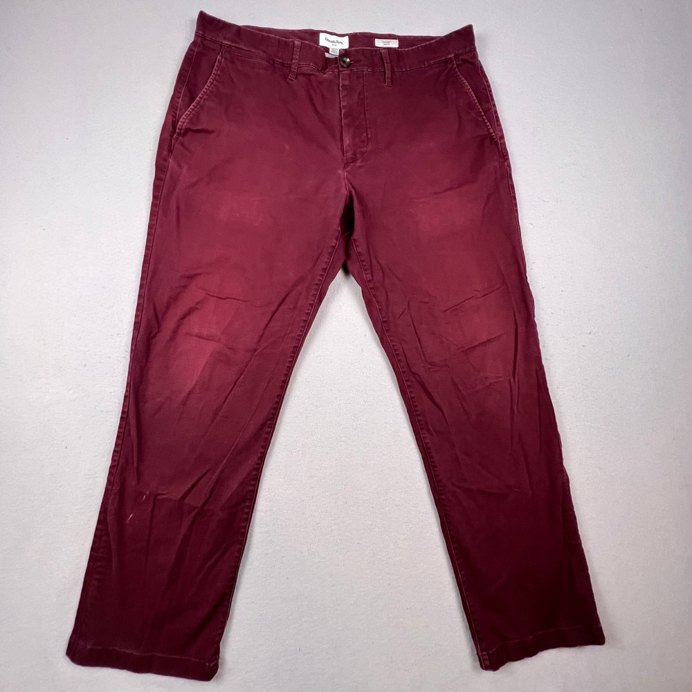 Goodfellow‎ & Co Chino Pants Mens 38x32 Burgundy Straight Stretch Casual Maroon